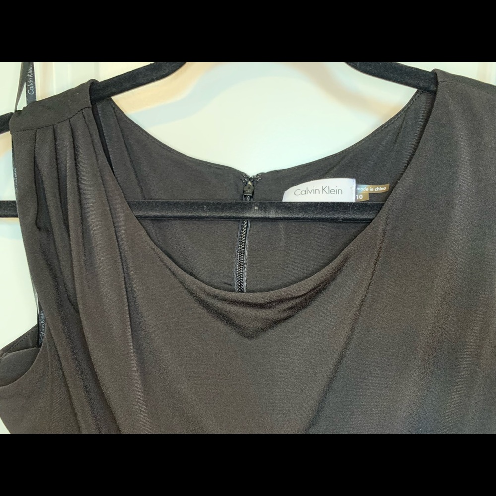 Calvin Klein Black Sleeveless Jersey Gown Size 10 - Picture 16 of 16